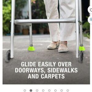 HealthSmart Walker Coaster Glides, Green, 2 Ct